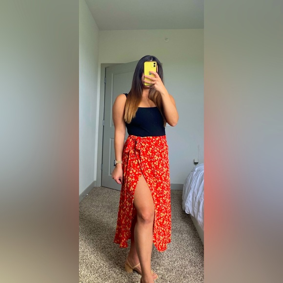 Dresses & Skirts - Small Red Wrap Skirt